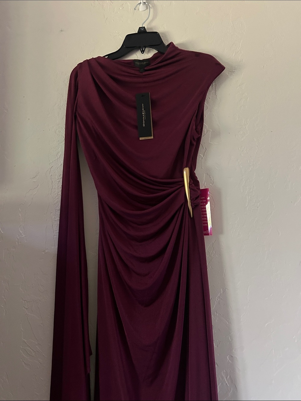 Donna Karan One Shoulder Burgundy Dress
NWT